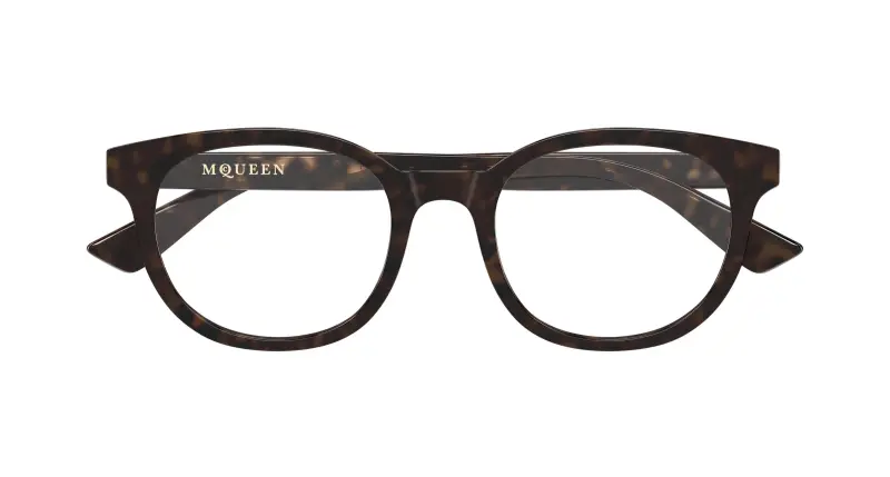 Uomo Alexander McQueen AM0567O 002 Montature da vista Acetato Havana Trasparente Rotonda miniatura 2