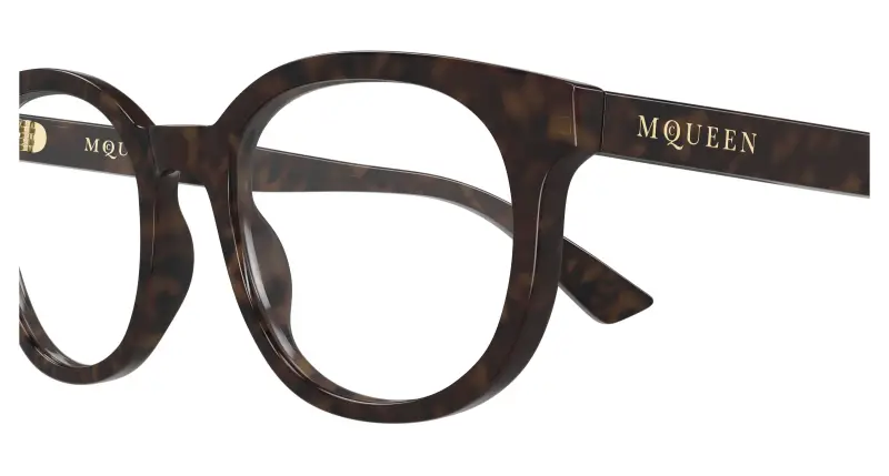 Uomo Alexander McQueen AM0567O 002 Montature da vista Acetato Havana Trasparente Rotonda miniatura 3