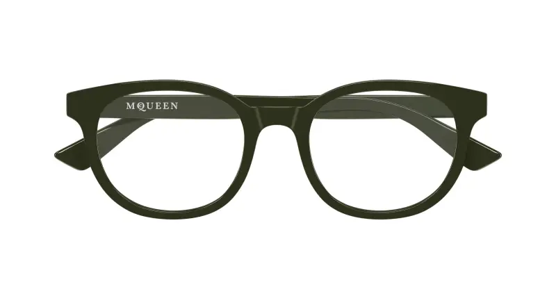 Uomo Alexander McQueen AM0567O 003 Montature da vista Acetato Verde Trasparente Rotonda miniatura 2