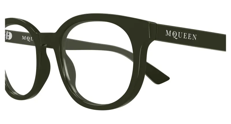 Uomo Alexander McQueen AM0567O 003 Montature da vista Acetato Verde Trasparente Rotonda miniatura 3
