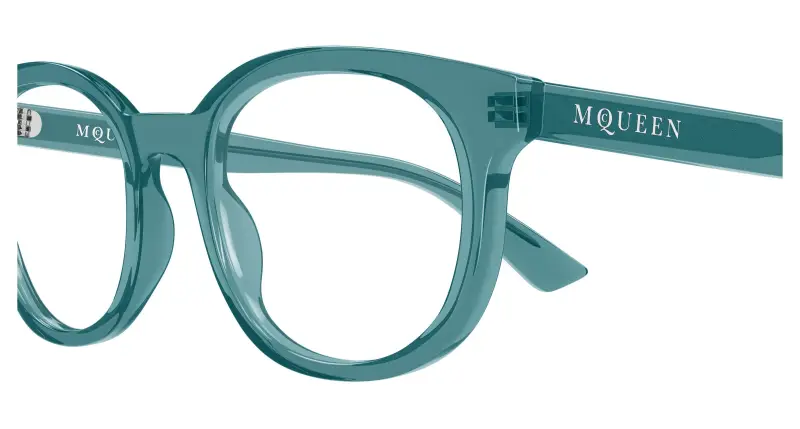 Uomo Alexander McQueen AM0567O 005 Montature da vista Acetato Blu Trasparente Rotonda miniatura 3