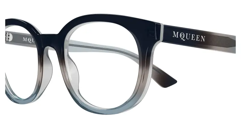 Uomo Alexander McQueen AM0567O 006 Montature da vista Acetato Blu Trasparente Rotonda miniatura 3