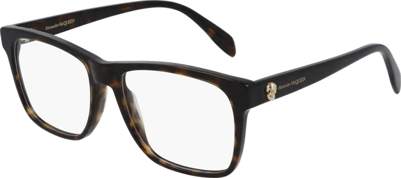 Alexander McQueen Uomo AM0282O 002 Montature da vista Acetato Havana  Squadrata