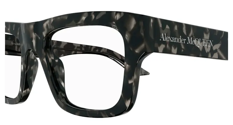 Alexander McQueen Uomo AM0452O 002 Montature da vista Acetato Havana Trasparente Squadrata miniatura 2