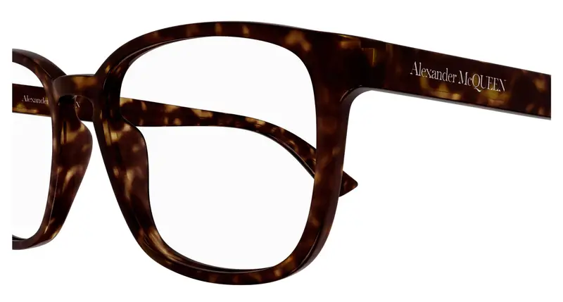 Alexander McQueen Uomo AM0462O 002 Montature da vista Acetato Havana Trasparente Squadrata miniatura 2