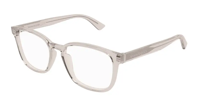 Alexander McQueen Uomo AM0462O 004 Montature da vista Acetato Rosa Trasparente Squadrata