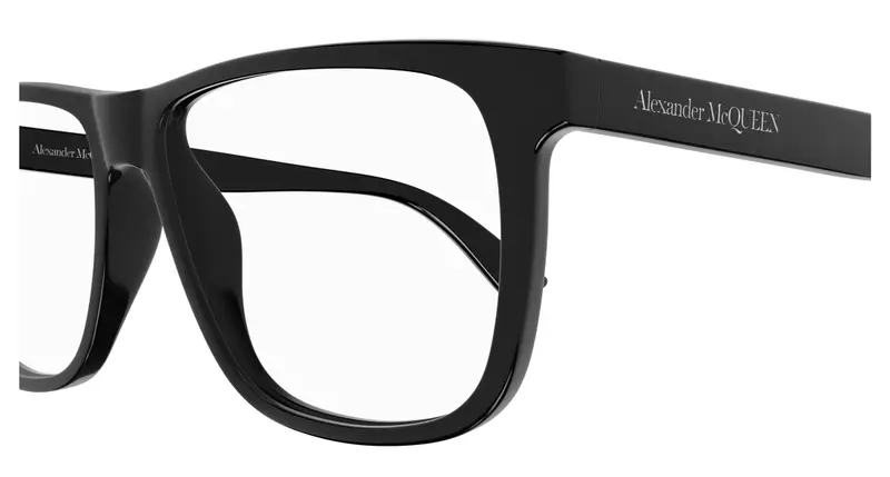 Alexander McQueen Uomo AM0463O 001 Montature da vista Acetato Nero Trasparente Pilot miniatura 2