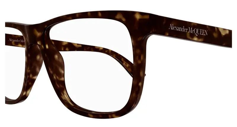 Alexander McQueen Uomo AM0463O 002 Montature da vista Acetato Havana Trasparente Pilot miniatura 2