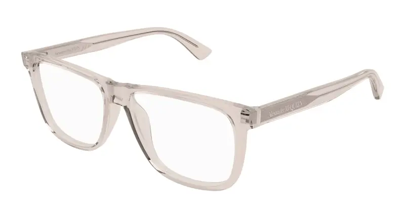 Alexander McQueen Uomo AM0463O 004 Montature da vista Acetato Rosa Trasparente Pilot