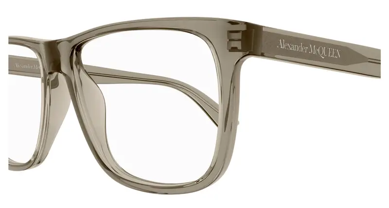 Alexander McQueen Uomo AM0463O 005 Montature da vista Acetato Marrone Trasparente Pilot miniatura 2