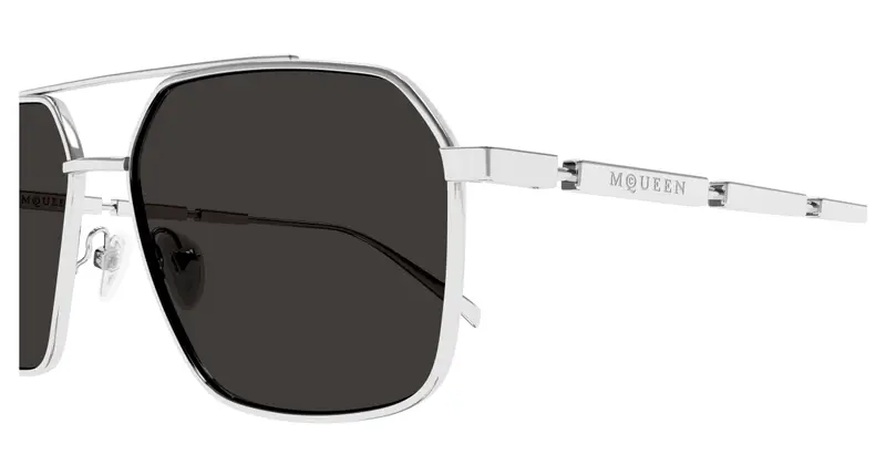 Alexander McQueen Occhiali da sole Uomo Argento 892433 miniatura 2