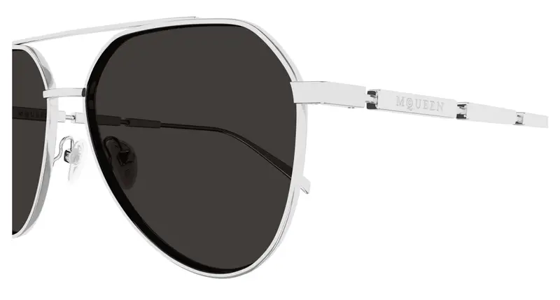 Alexander McQueen Occhiali da sole Uomo Argento 892435 miniatura 2