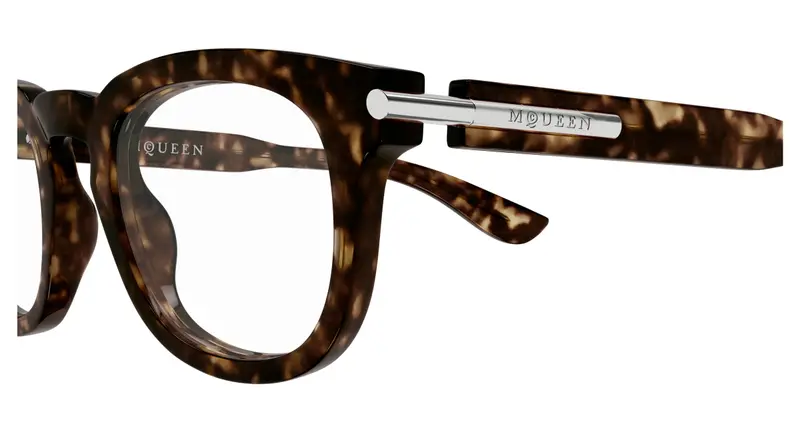 Alexander McQueen Uomo AM0498O 002 Montature da vista Acetato Havana Trasparente Rotonda miniatura 2