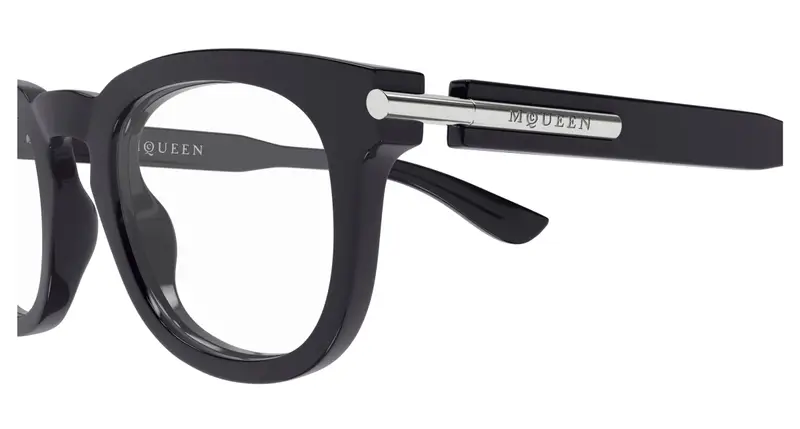 Alexander McQueen Uomo AM0498O 003 Montature da vista Acetato Grigio Trasparente Rotonda miniatura 2