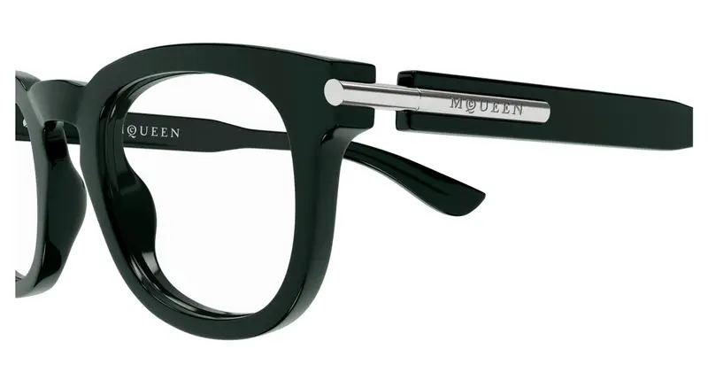 Alexander McQueen Uomo AM0498O 004 Montature da vista Acetato Verde Trasparente Rotonda miniatura 2