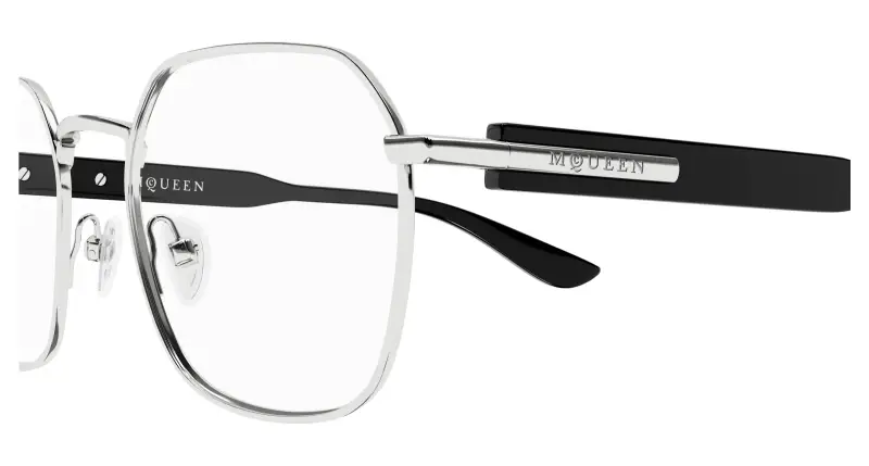 Uomo AM0499O 001 Montature da vista Acetato Argento Trasparente Geometrica miniatura 3