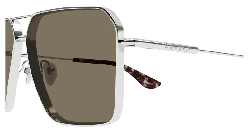 Alexander McQueen Occhiali da sole Uomo Argento 892568 miniatura 2