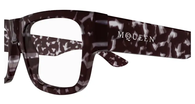 Alexander McQueen Uomo AM0511O 002 Montature da vista Acetato Havana Trasparente Squadrata miniatura 2