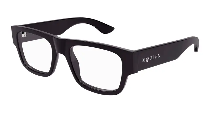 Alexander McQueen Uomo AM0511O 004 Montature da vista Acetato Viola Trasparente Squadrata