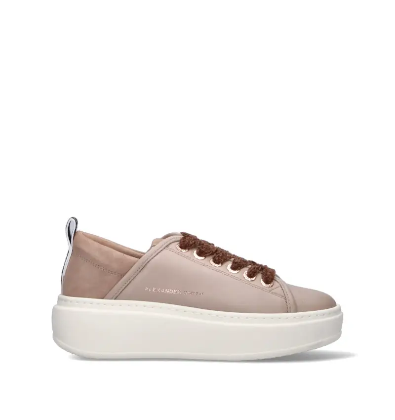 Sneaker donna beige in pelle Vario