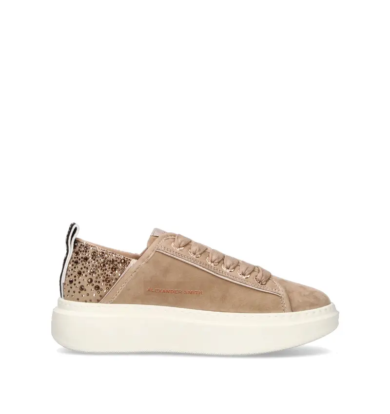 Sneaker donna beige in suede Vario