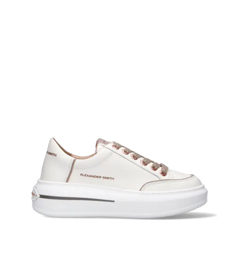 Sneaker donna bianca in pelle Vario