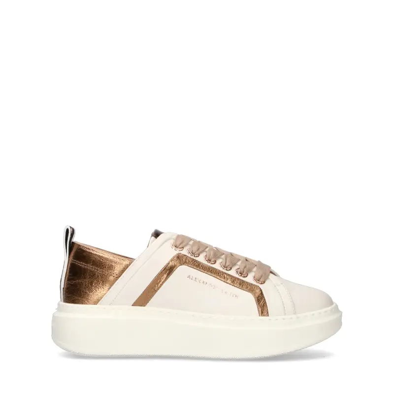 Sneaker donna bianca/oro in pelle Vario