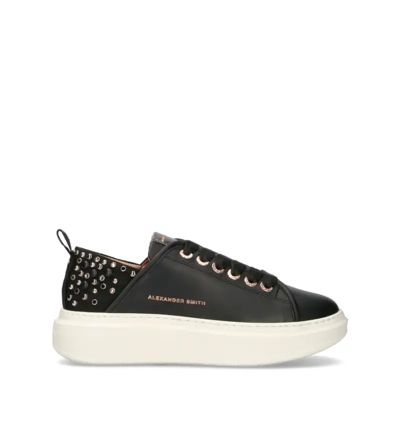 Sneaker donna nera in pelle Vario