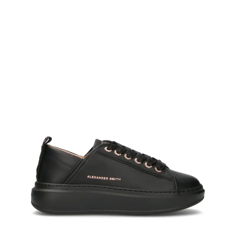 Sneaker donna nera in pelle Vario