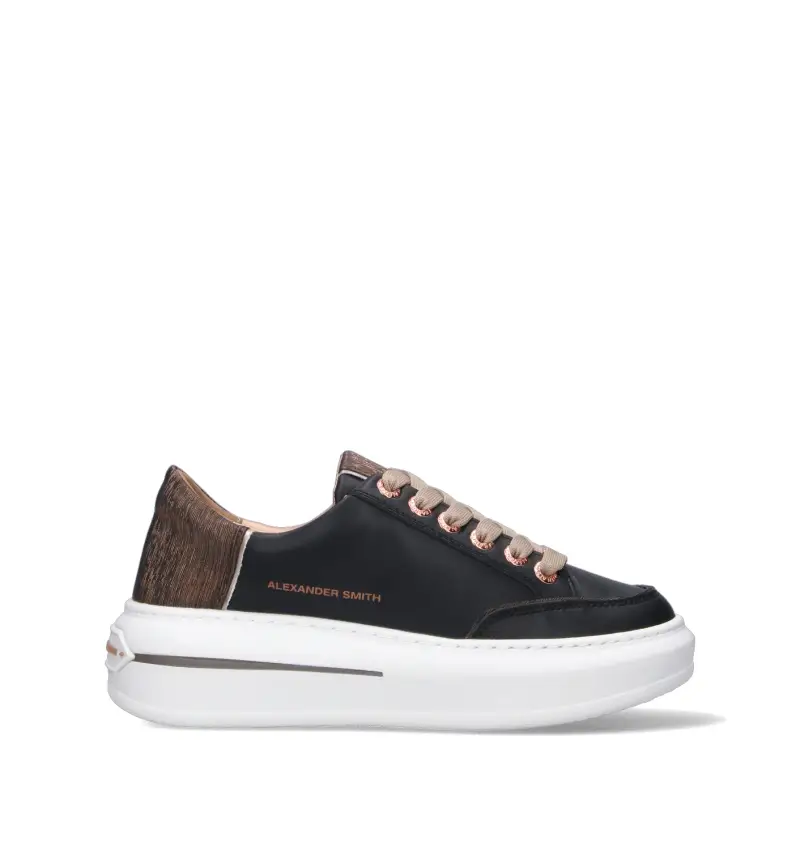 Sneaker donna nera in pelle Vario