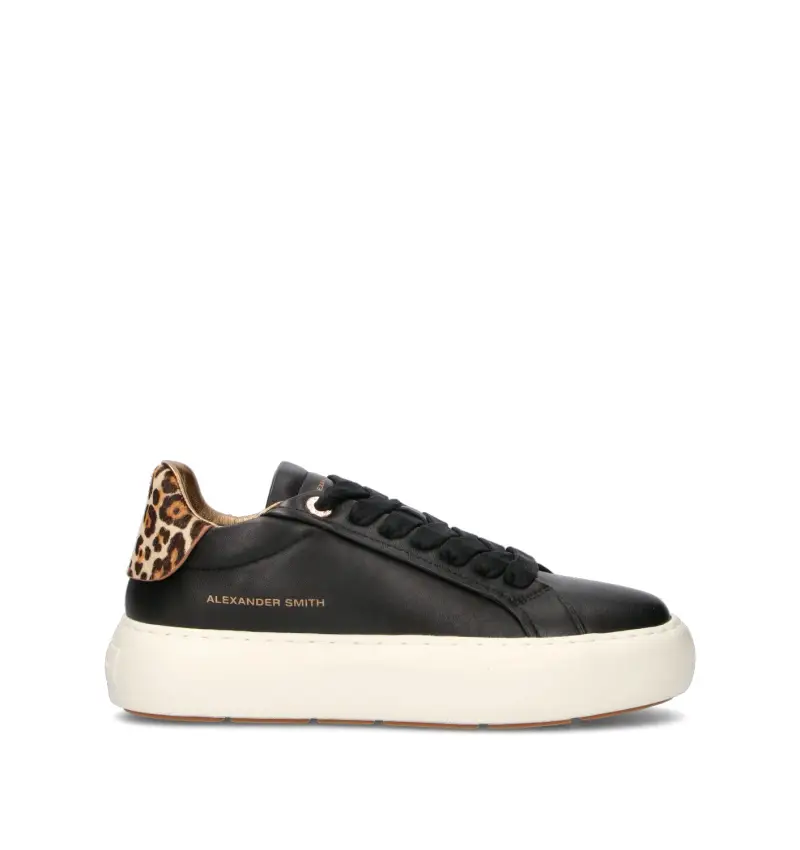 Sneaker donna nera in pelle Vario