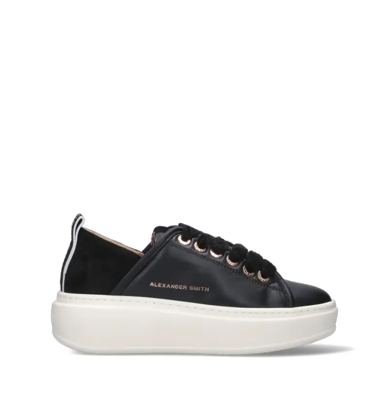 Sneaker donna nera in pelle Vario