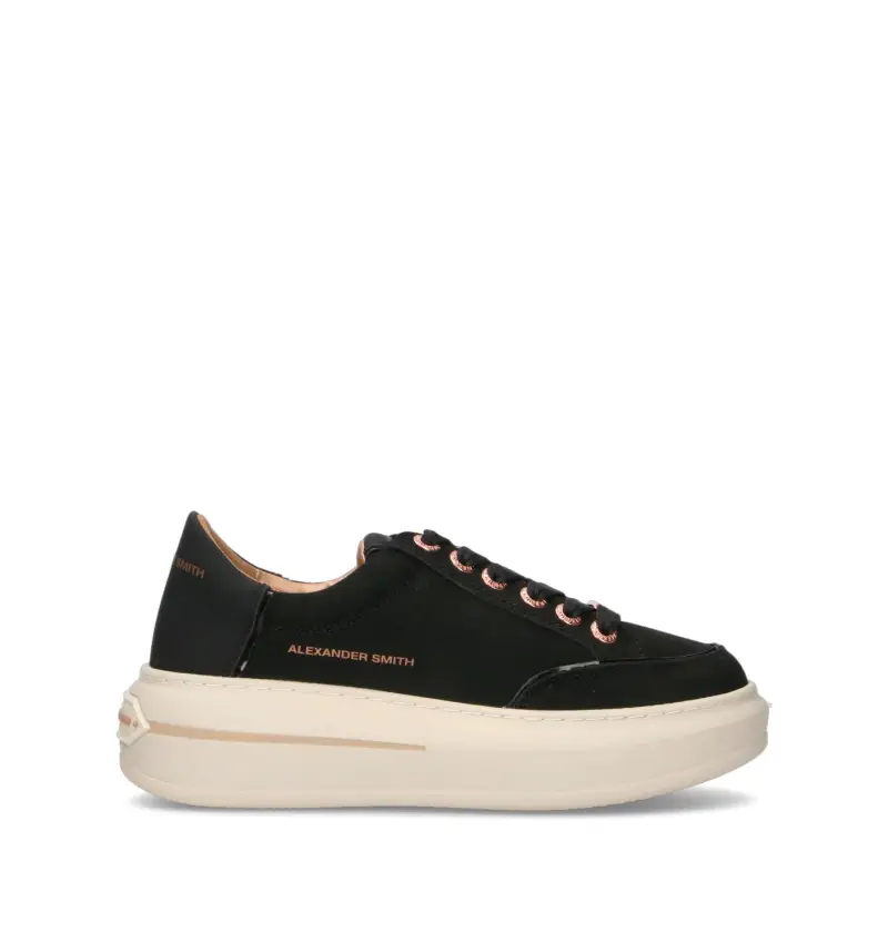 Sneaker donna nera in suede Vario