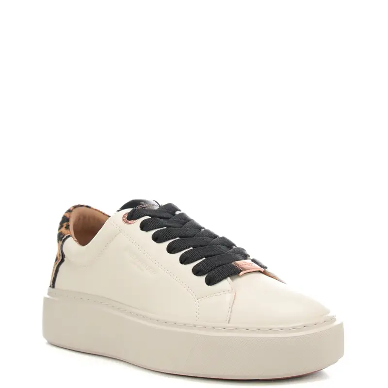 sneakers da donna london con inserto animalier sul retro bianche miniatura 2