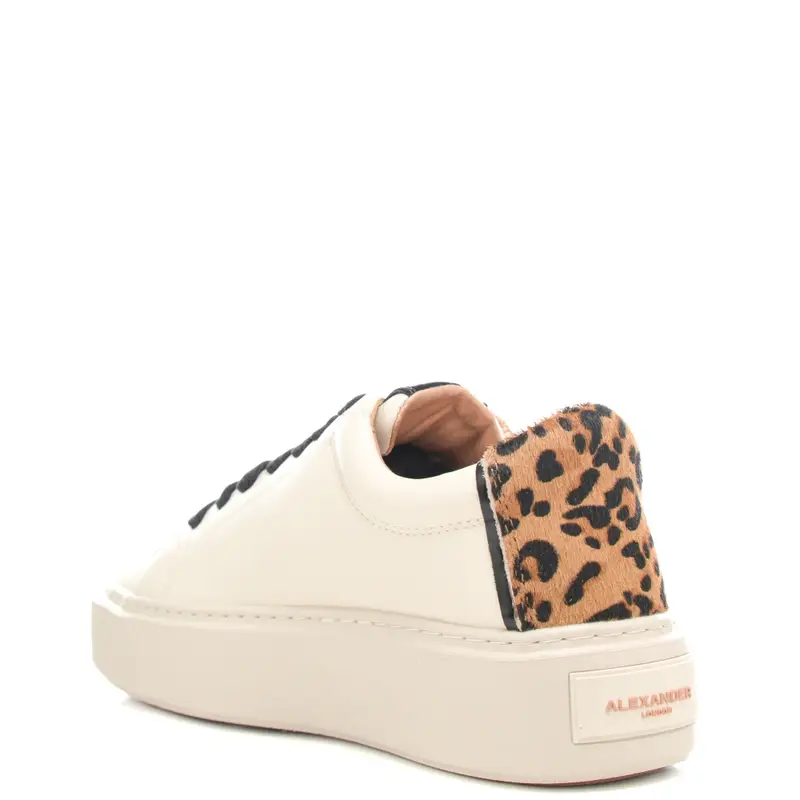 sneakers da donna london con inserto animalier sul retro bianche miniatura 3