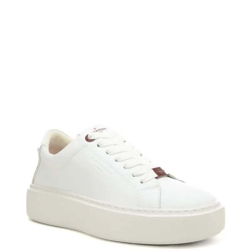sneakers da donna london con logo lettering in rilievo a contrasto sul retro bianche miniatura 2