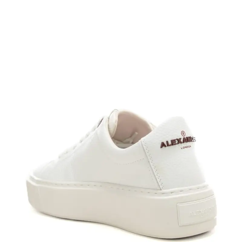 sneakers da donna london con logo lettering in rilievo a contrasto sul retro bianche miniatura 3