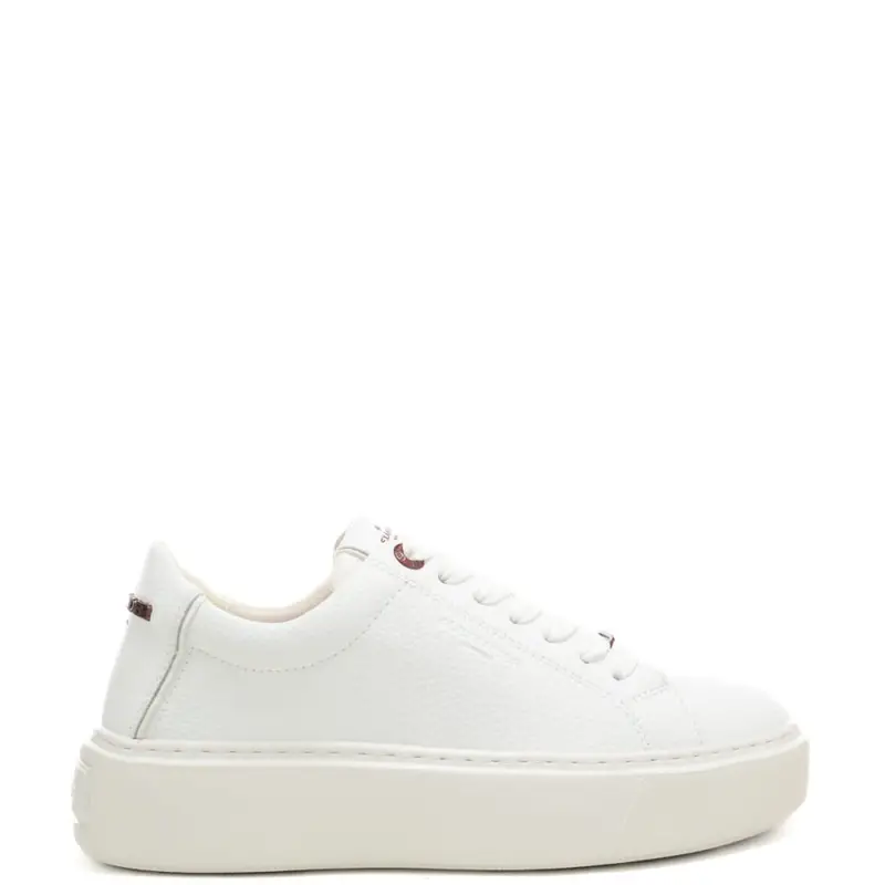 sneakers da donna london con logo lettering in rilievo a contrasto sul retro bianche