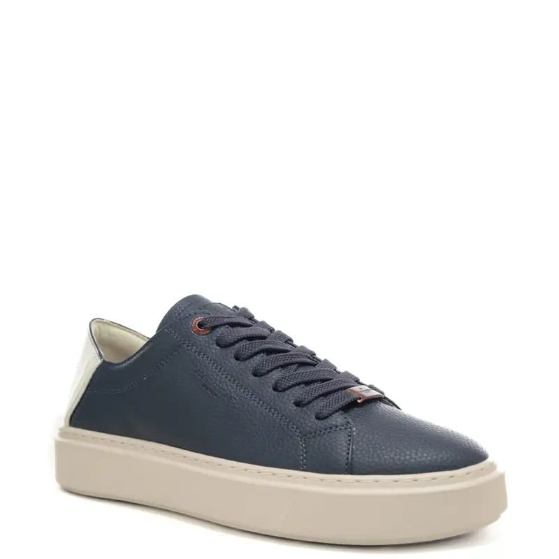 sneakers da uomo london con inserto a contrasto sul retro bianche blu miniatura 2