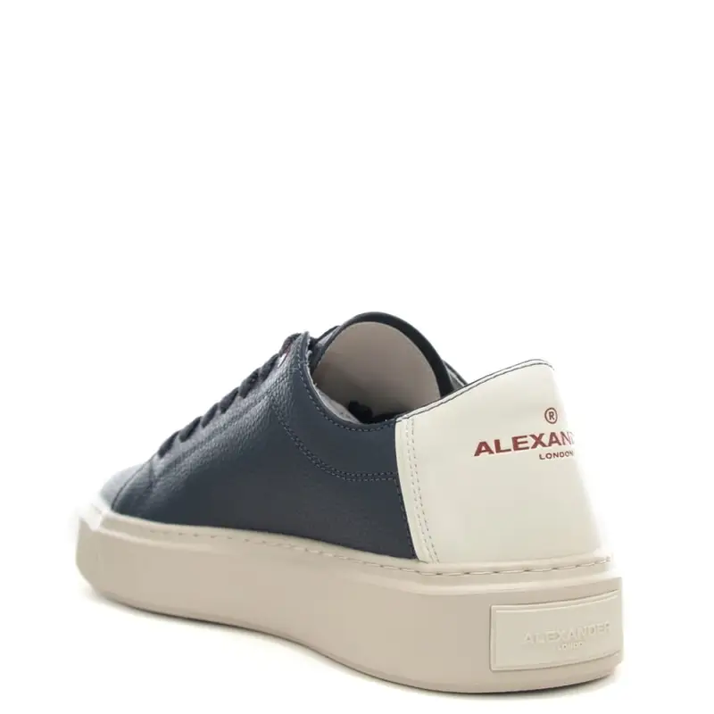 sneakers da uomo london con inserto a contrasto sul retro bianche blu miniatura 3