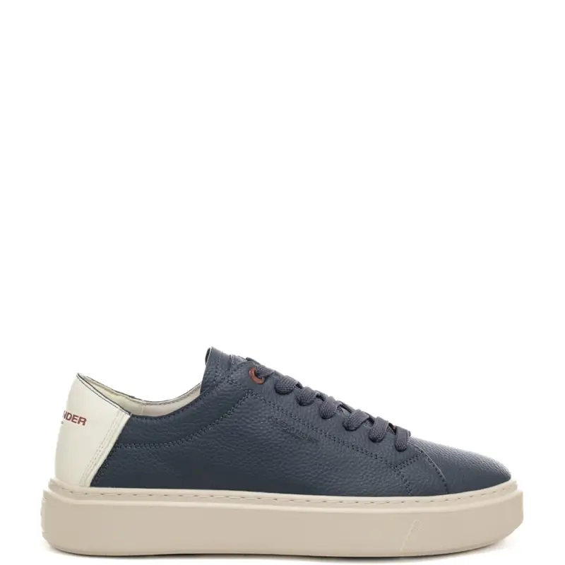 sneakers da uomo london con inserto a contrasto sul retro bianche blu