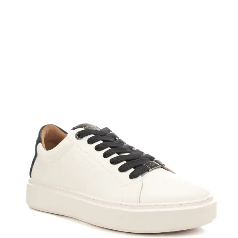 sneakers da uomo london con lacci e inserto a contrasto sul retro bianco nero miniatura 2
