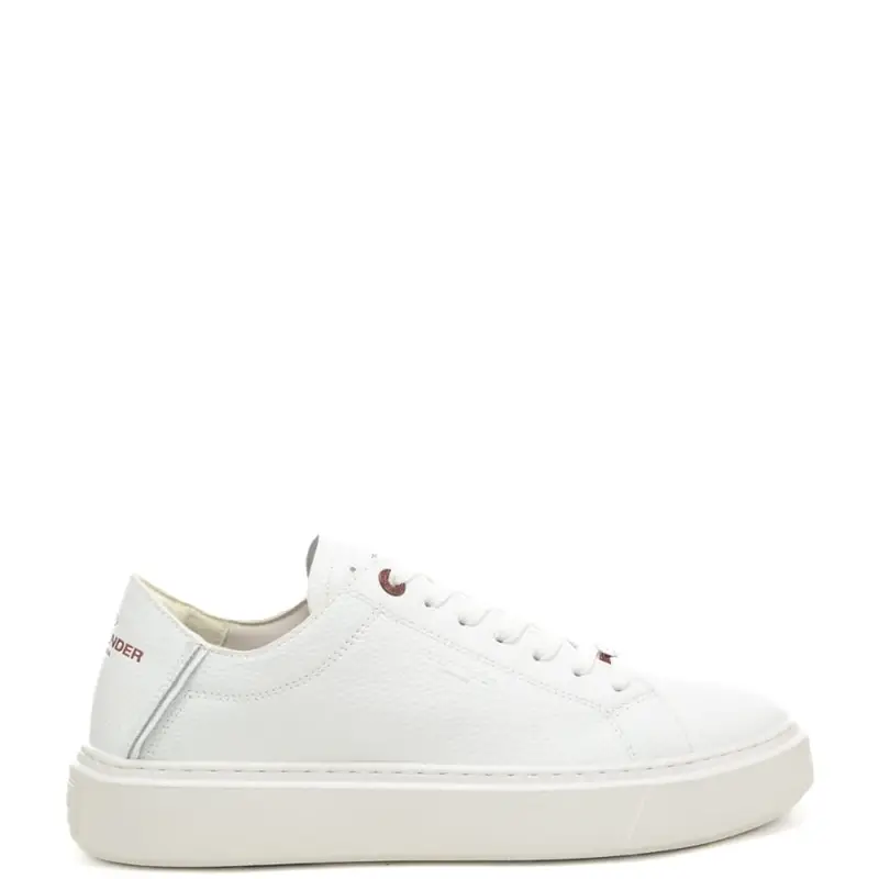 sneakers da uomo london con logo lettering a contrasto colore sul retro bianche