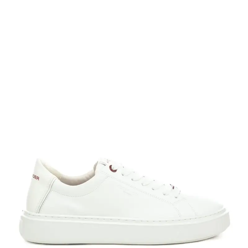 sneakers da uomo london con logo lettering a contrasto colore sul retro bianche