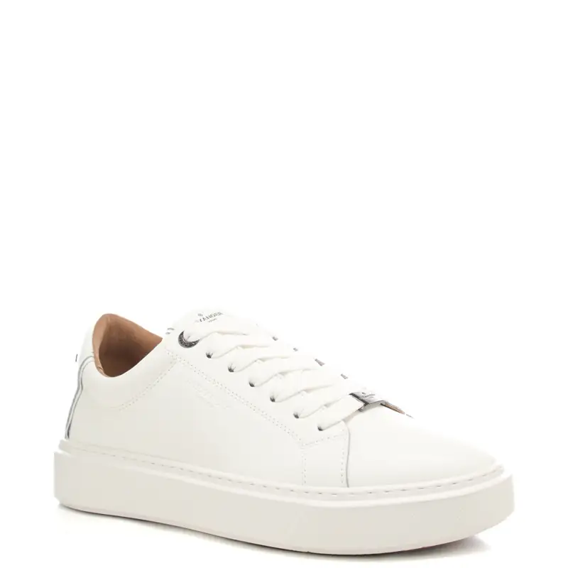 sneakers da uomo london con logo lettering in metallo in rilievo sul retro bianche miniatura 3