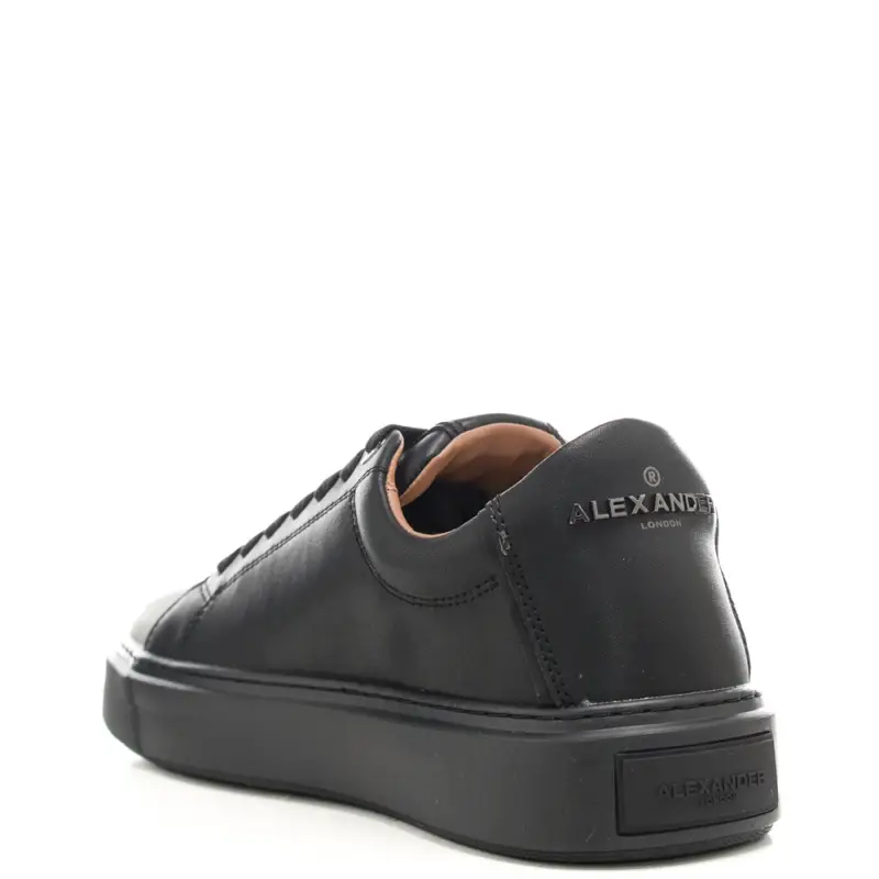 sneakers da uomo london con logo lettering in metallo in rilievo sul retro nere miniatura 2