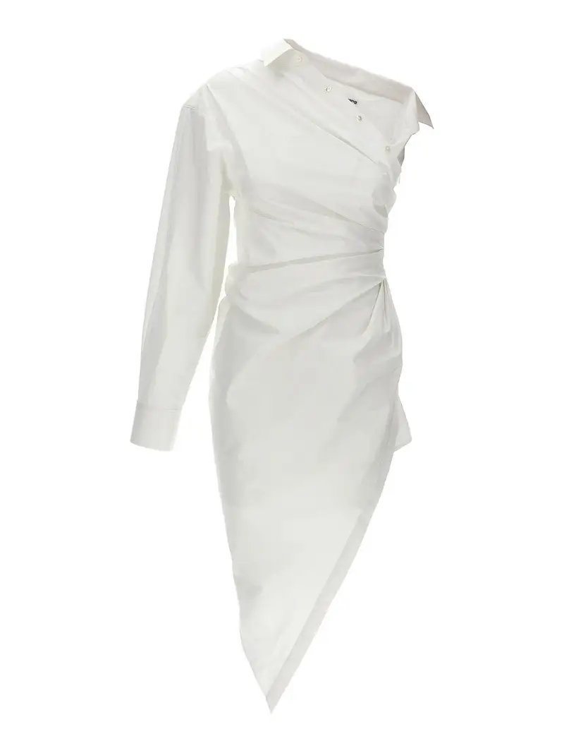 Abito chemisier asimmetrico Bianco