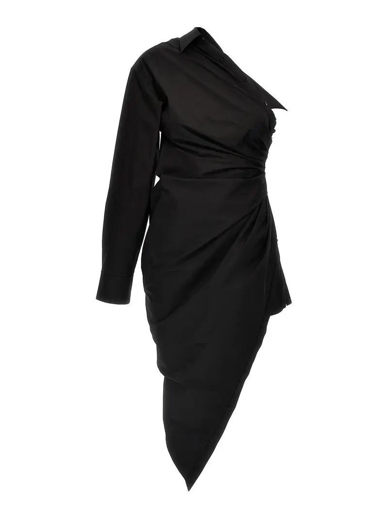 Abito chemisier asimmetrico Nero