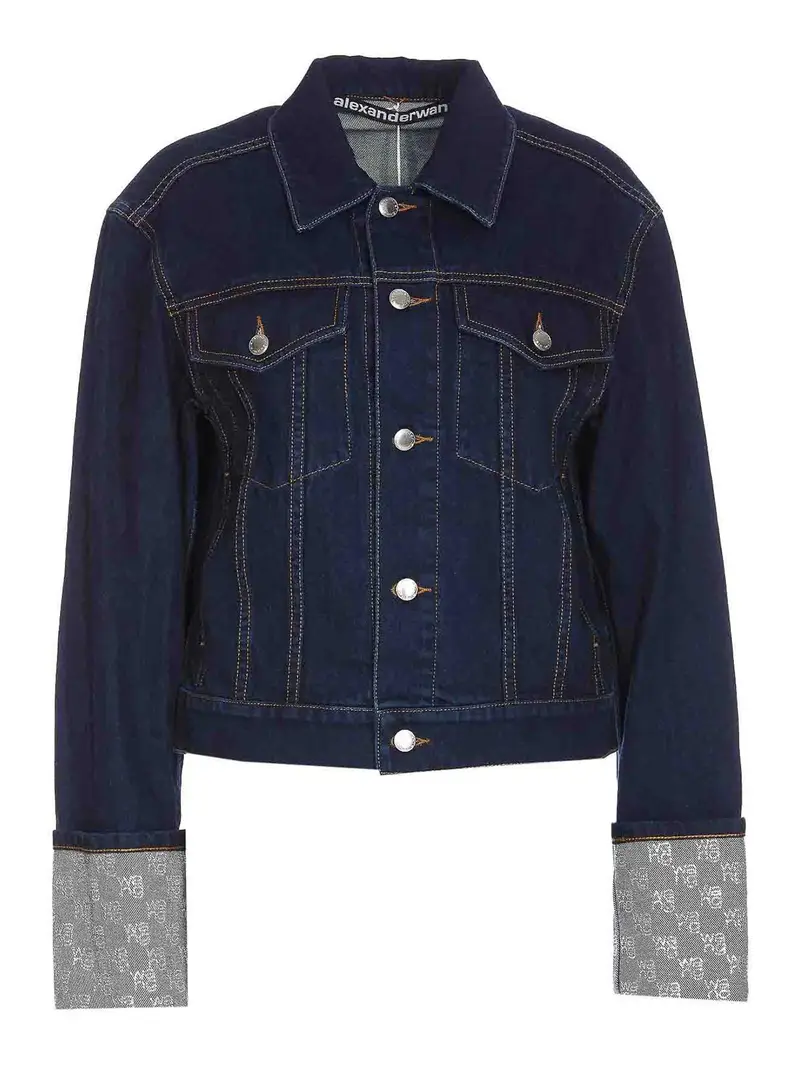 Giacca in denim cristallo Blu