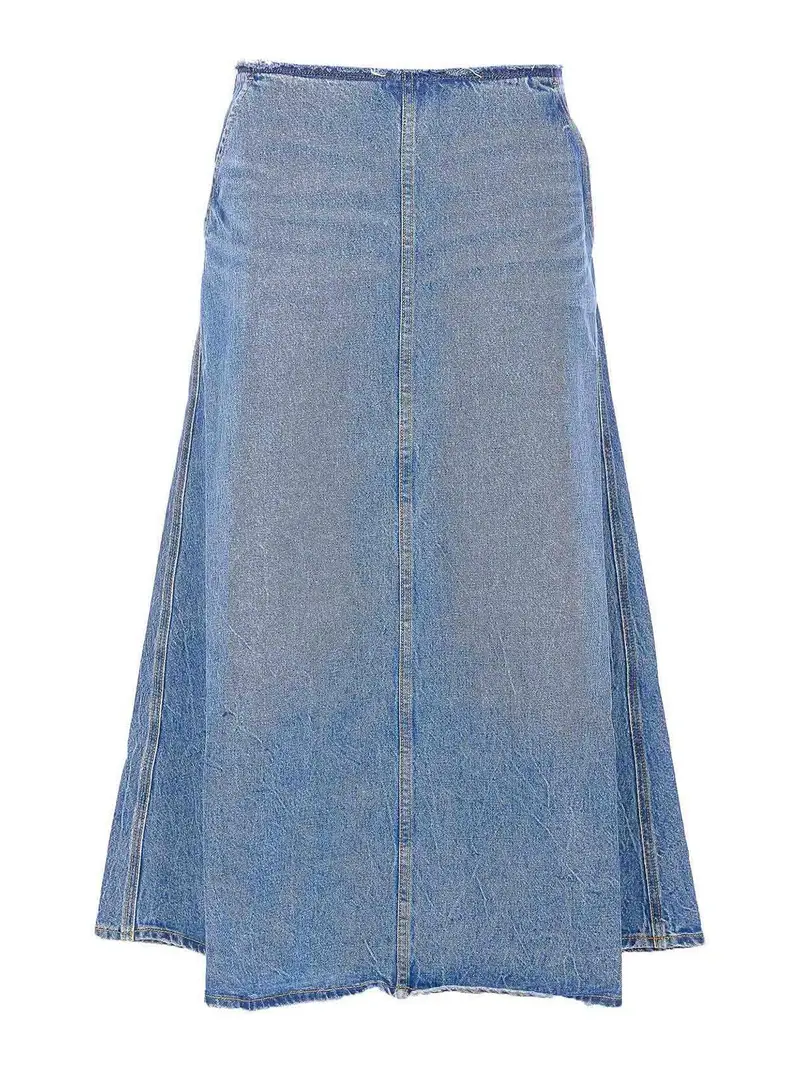 Gonna a linea A a vita bassa Blu